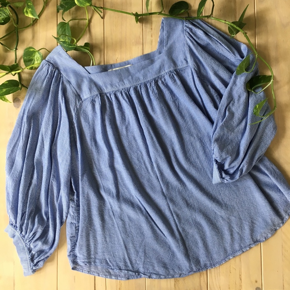 Loft boat neck striped top